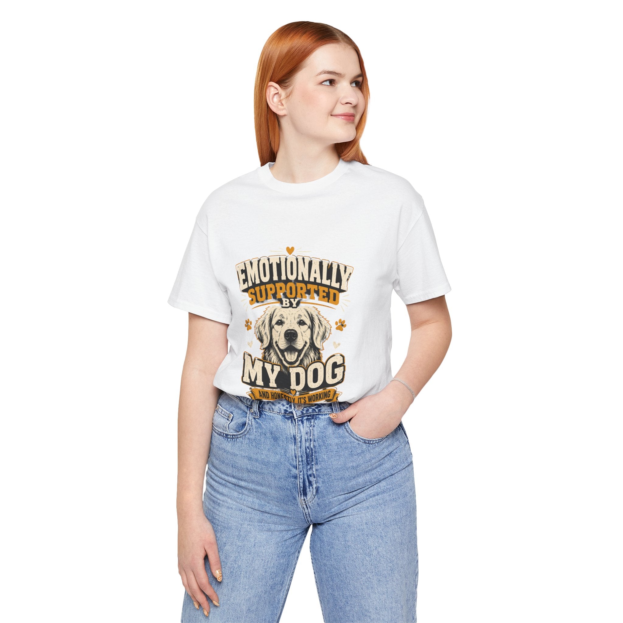 Emotionally Supported by My Dog T‑Shirt — Funny Dog Lover Tee