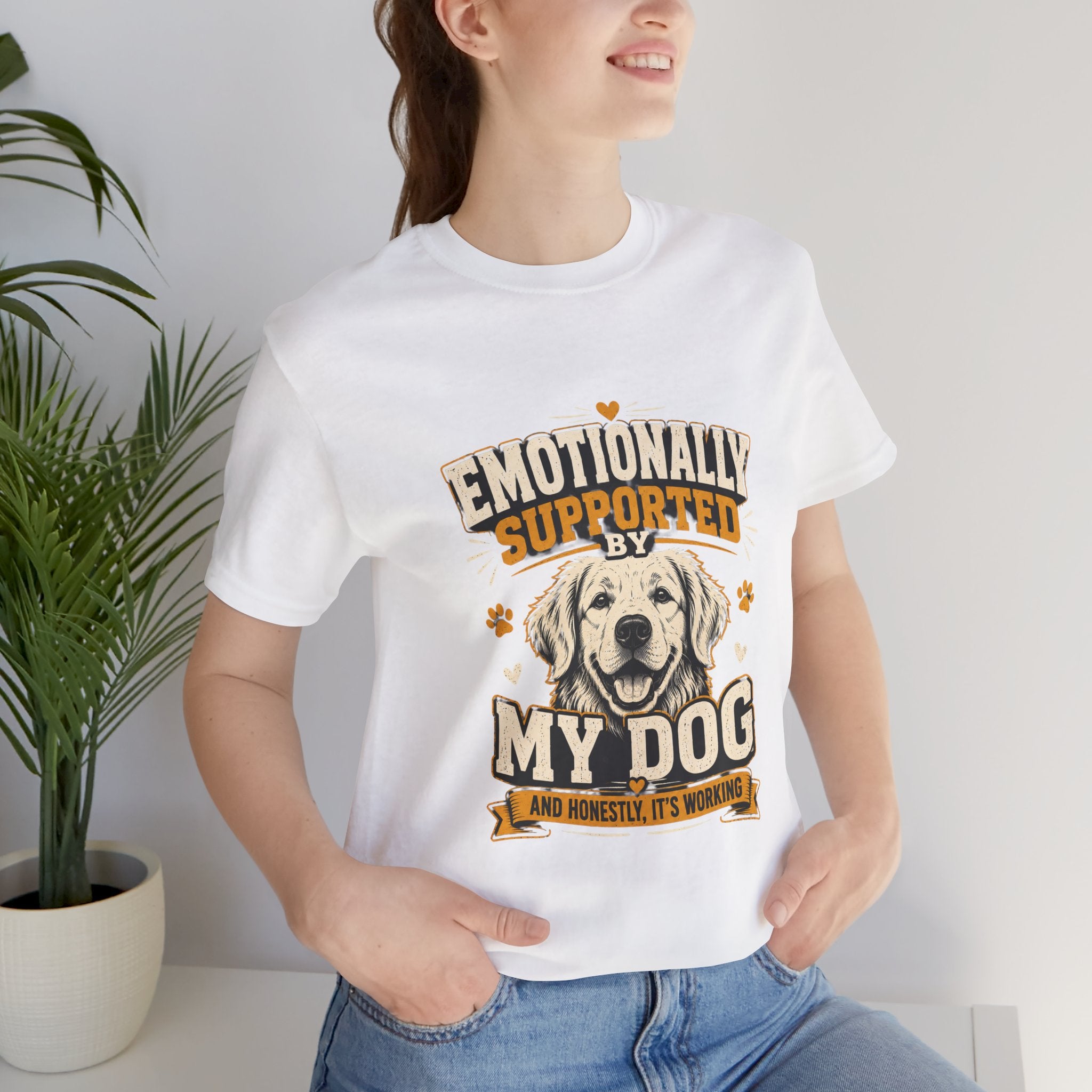 Emotionally Supported by My Dog T‑Shirt — Funny Dog Lover Tee